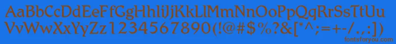 RomicstdLight Font – Brown Fonts on Blue Background