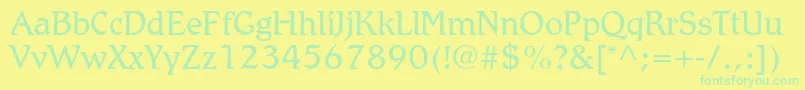 RomicstdLight Font – Green Fonts on Yellow Background
