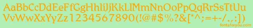 RomicstdLight Font – Orange Fonts on Green Background