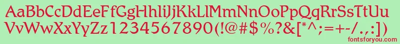 RomicstdLight Font – Red Fonts on Green Background