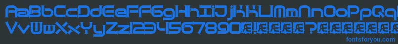 QuantumTaperBrk-fontti – siniset fontit mustalla taustalla