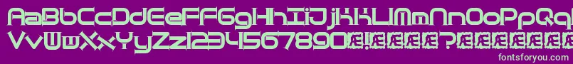 QuantumTaperBrk Font – Green Fonts on Purple Background