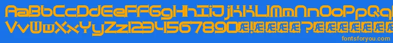 QuantumTaperBrk Font – Orange Fonts on Blue Background