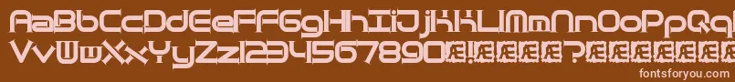 QuantumTaperBrk Font – Pink Fonts on Brown Background