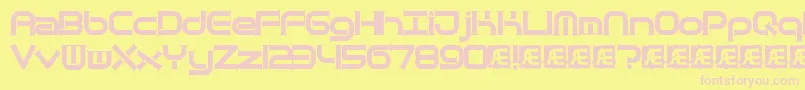 フォントQuantumTaperBrk – ピンクのフォント、黄色の背景