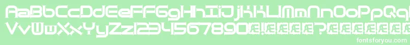 Шрифт QuantumTaperBrk – белые шрифты на зелёном фоне