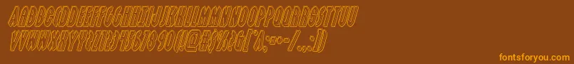 Grendelsmotherengraveital-Schriftart – Orangefarbene Schriften auf braunem Hintergrund