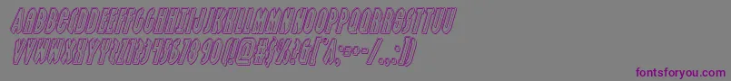 Fonte Grendelsmotherengraveital – fontes roxas em um fundo cinza