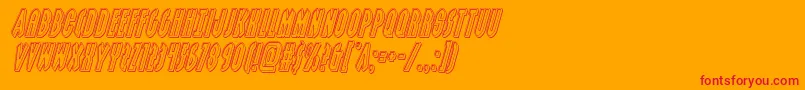 Grendelsmotherengraveital-Schriftart – Rote Schriften auf orangefarbenem Hintergrund