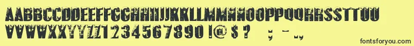 PolarVortexPersonalUseOnly-Schriftart – Schwarze Schriften auf gelbem Hintergrund
