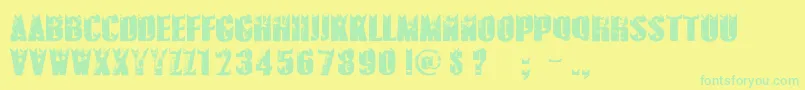 PolarVortexPersonalUseOnly Font – Green Fonts on Yellow Background