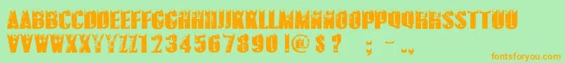 PolarVortexPersonalUseOnly Font – Orange Fonts on Green Background