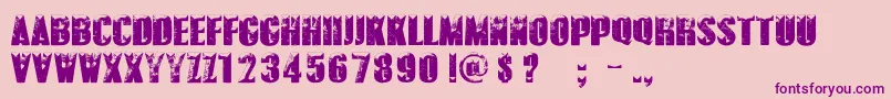 Fonte PolarVortexPersonalUseOnly – fontes roxas em um fundo rosa