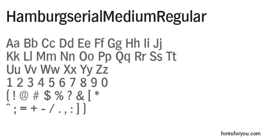 Шрифт HamburgserialMediumRegular – алфавит, цифры, специальные символы