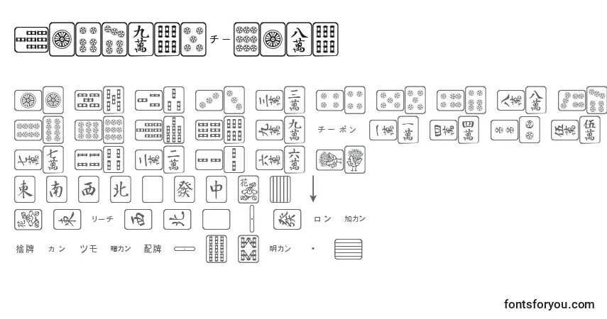 A fonte MahjongPlain – alfabeto, números, caracteres especiais