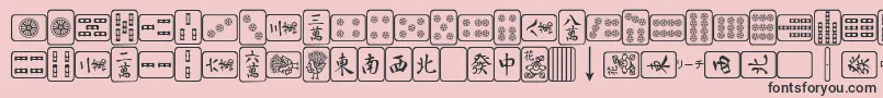 MahjongPlain-Schriftart – Schwarze Schriften auf rosa Hintergrund