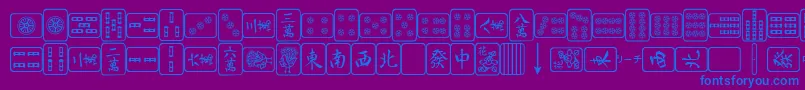 fuente MahjongPlain – Fuentes Azules Sobre Fondo Morado