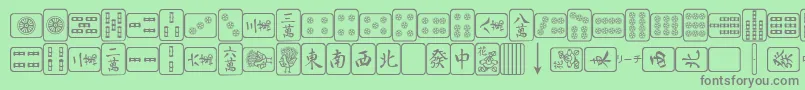 MahjongPlain-Schriftart – Graue Schriften auf grünem Hintergrund