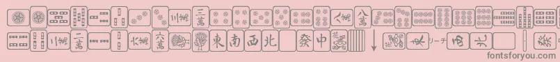 MahjongPlain Font – Gray Fonts on Pink Background