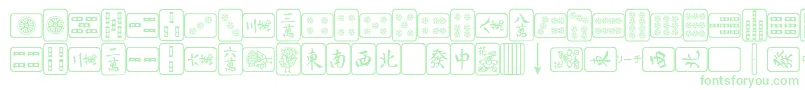 フォントMahjongPlain – 白い背景に緑のフォント