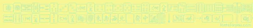 Fonte MahjongPlain – fontes verdes em um fundo amarelo