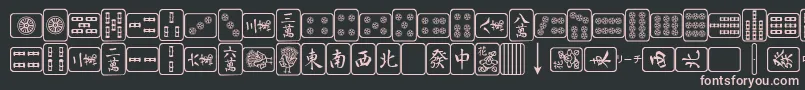 フォントMahjongPlain – 黒い背景にピンクのフォント