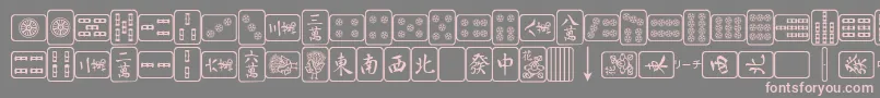 MahjongPlain Font – Pink Fonts on Gray Background