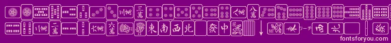 MahjongPlain Font – Pink Fonts on Purple Background