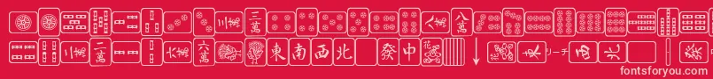 fuente MahjongPlain – Fuentes Rosadas Sobre Fondo Rojo