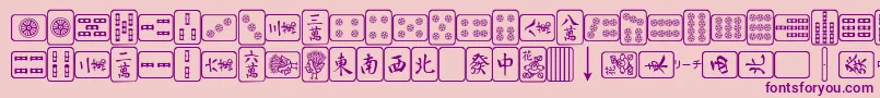 MahjongPlain Font – Purple Fonts on Pink Background