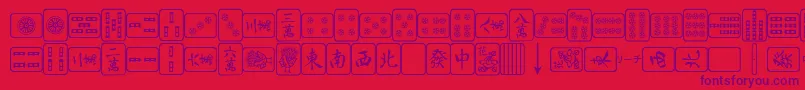 fuente MahjongPlain – Fuentes Moradas Sobre Fondo Rojo