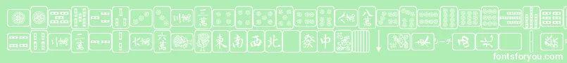 フォントMahjongPlain – 緑の背景に白い文字