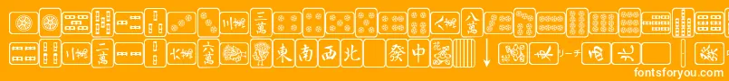 MahjongPlain Font – White Fonts on Orange Background