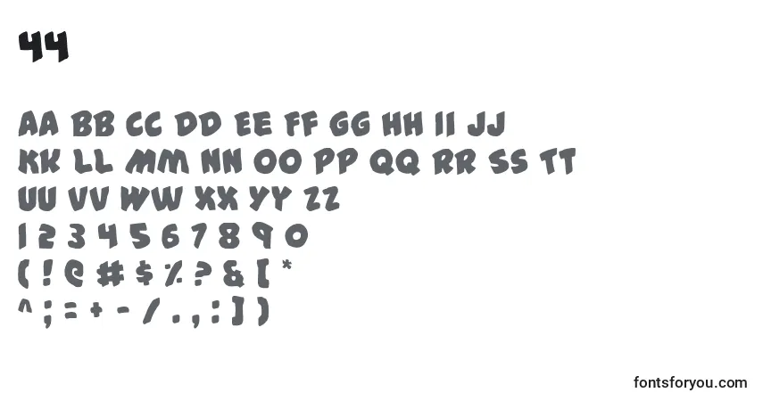 Fuente 44 - alfabeto, números, caracteres especiales