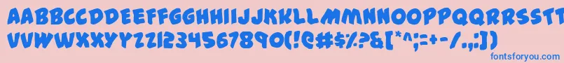 44 Font – Blue Fonts on Pink Background