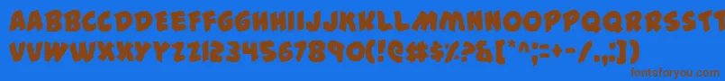 44 Font – Brown Fonts on Blue Background