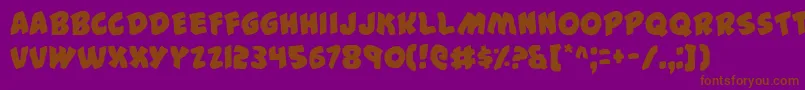 フォント44 – 紫色の背景に茶色のフォント