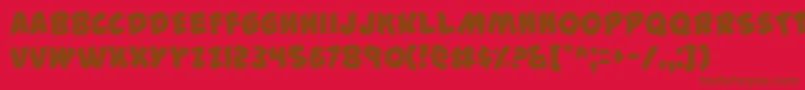 44-fontti – ruskeat fontit punaisella taustalla