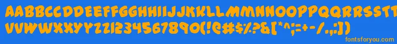 44 Font – Orange Fonts on Blue Background