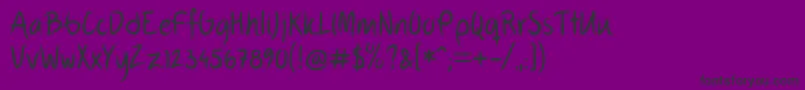 FpThirdHand-fontti – mustat fontit violetilla taustalla