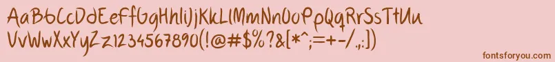 FpThirdHand Font – Brown Fonts on Pink Background