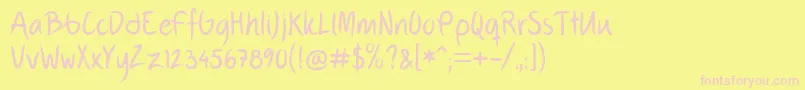 FpThirdHand Font – Pink Fonts on Yellow Background
