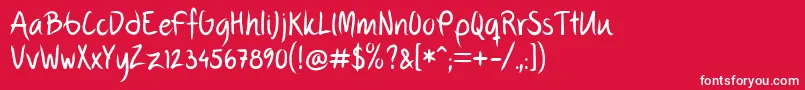 Fonte FpThirdHand – fontes brancas em um fundo vermelho
