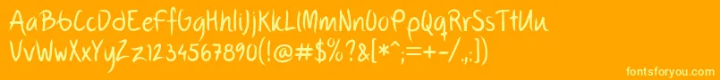 FpThirdHand Font – Yellow Fonts on Orange Background