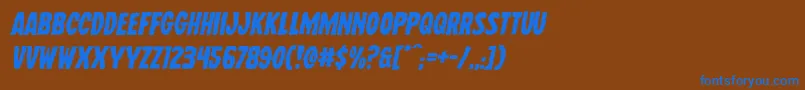Wolfbrothersexpandital Font – Blue Fonts on Brown Background