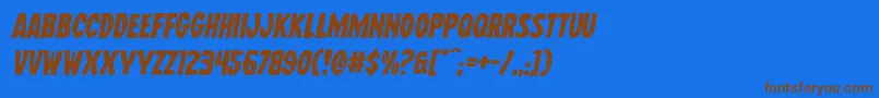 Wolfbrothersexpandital Font – Brown Fonts on Blue Background