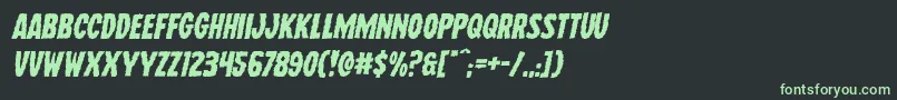 Wolfbrothersexpandital Font – Green Fonts on Black Background
