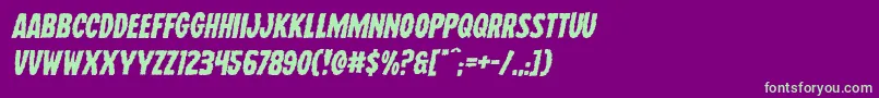 Wolfbrothersexpandital Font – Green Fonts on Purple Background