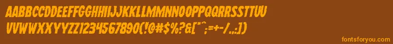 Wolfbrothersexpandital Font – Orange Fonts on Brown Background