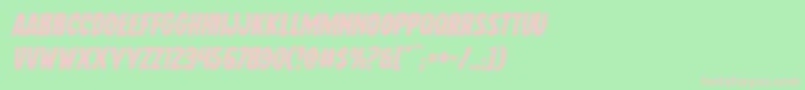 Wolfbrothersexpandital Font – Pink Fonts on Green Background